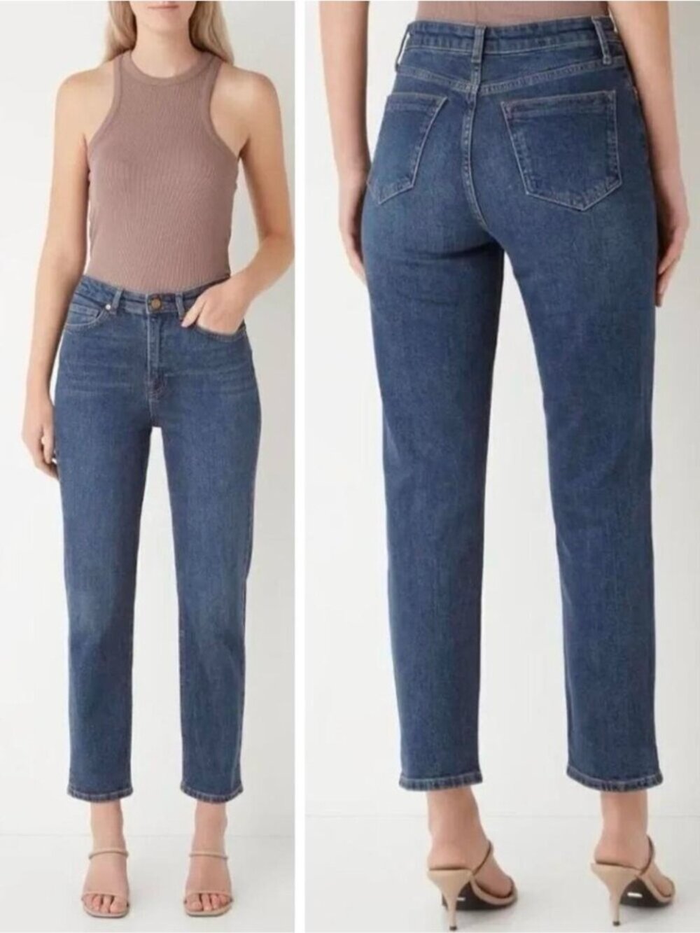 REISS Bay Slim Straight High Rise Jean Size 30